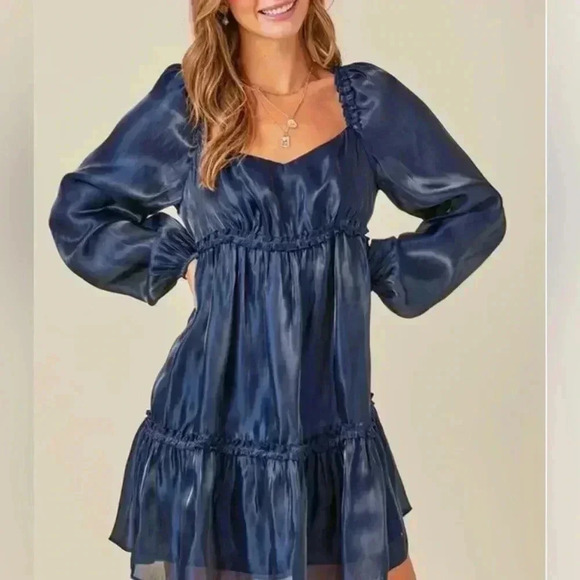 🆕 Melloday Chiffon Tier Tunic Top XS🆕 - Picture 1 of 10